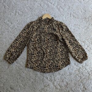 JCrew leopard print blouse xs